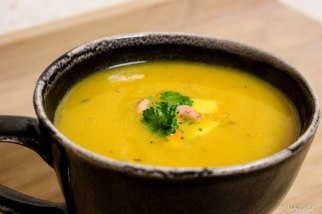 pompoensoep met garnalen