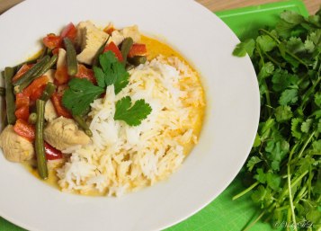 curry met rijst en kip