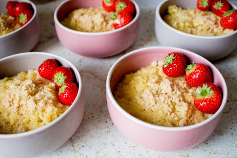 vanillerisotto met aardbeien