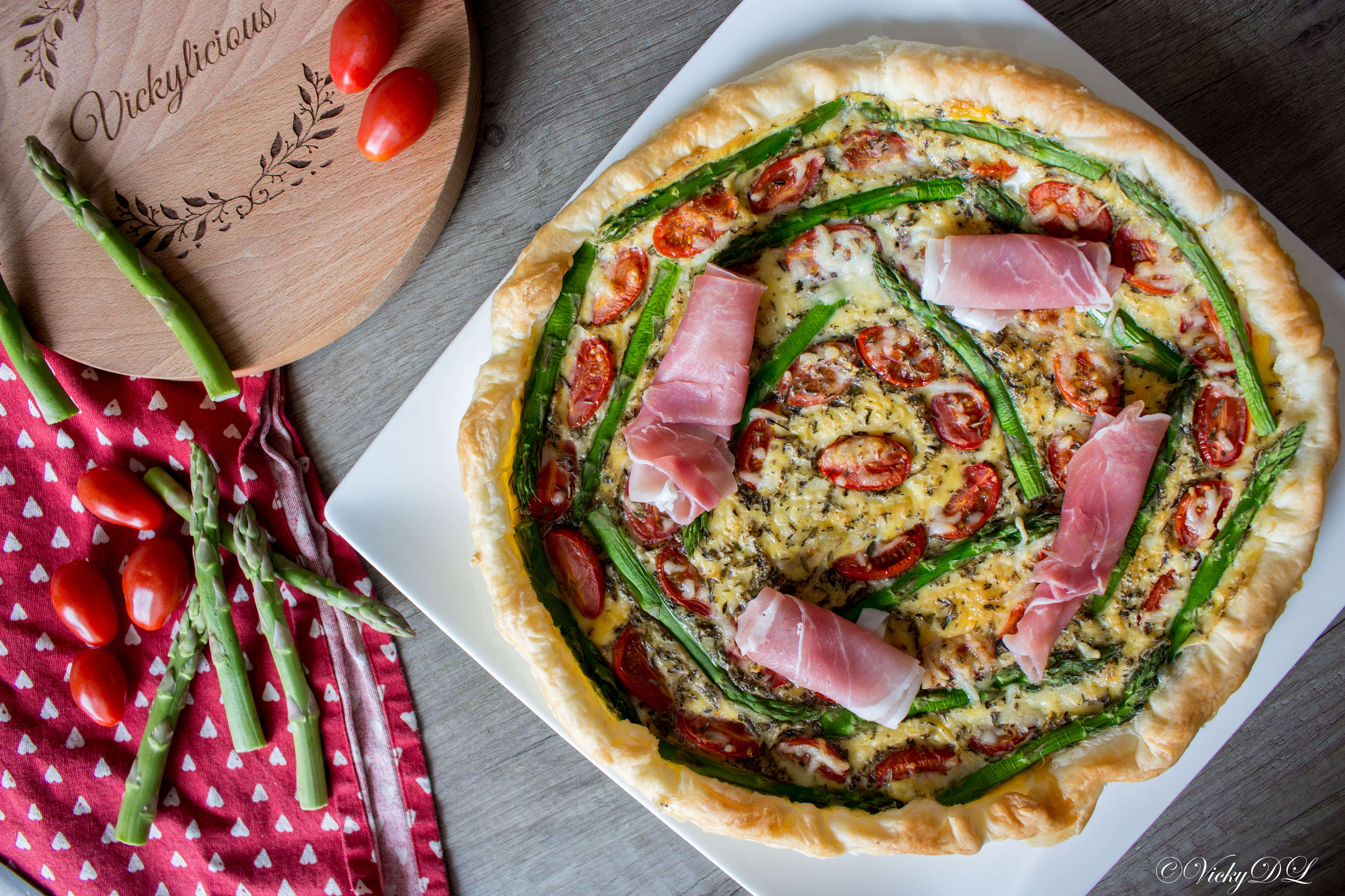 Quiche met groene asperges