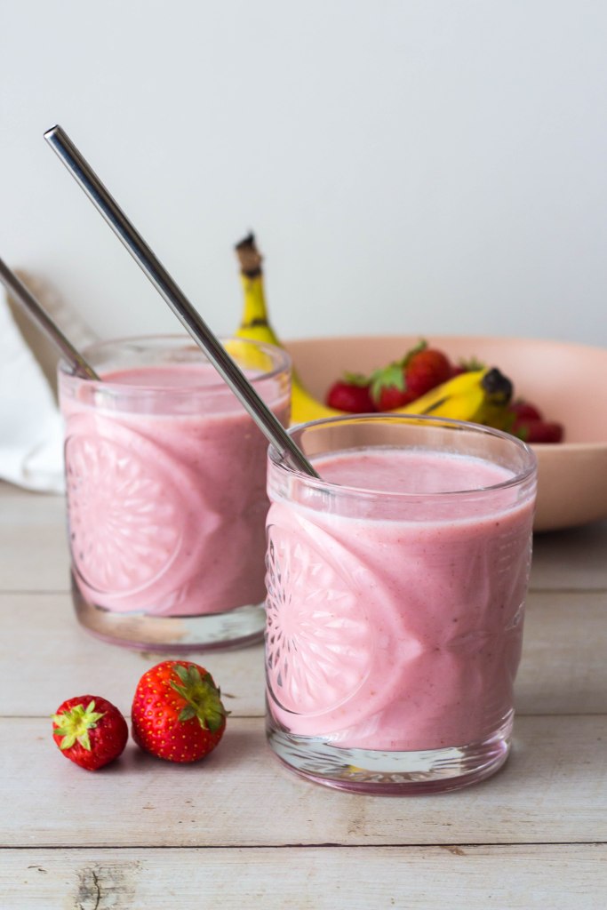 Smoothie van aardbei en banaan - Vickylicious
