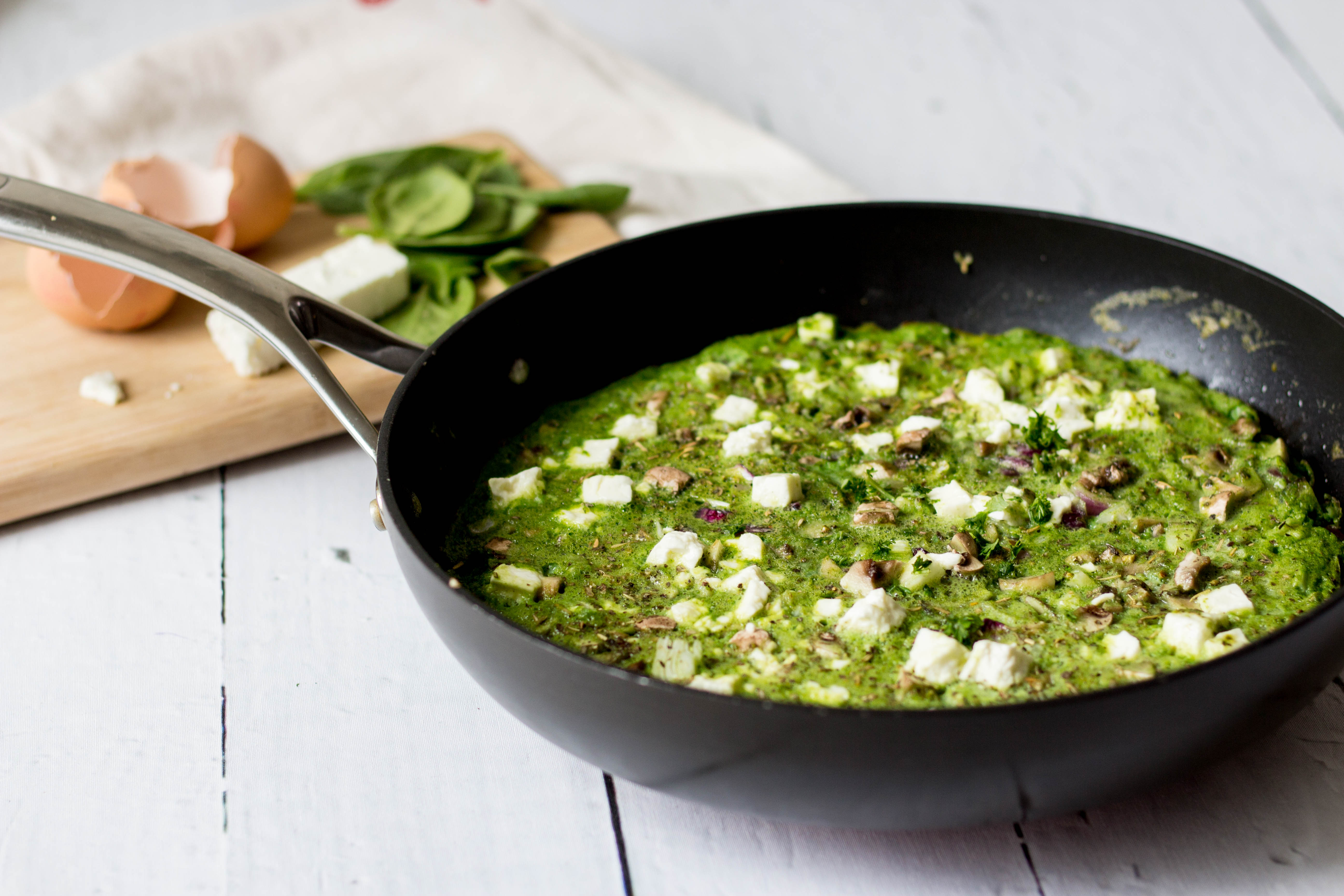 Spinazie omelet met feta