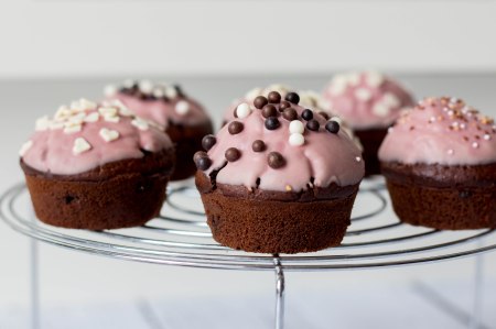 Chocolade muffins met Ruby chocolade
