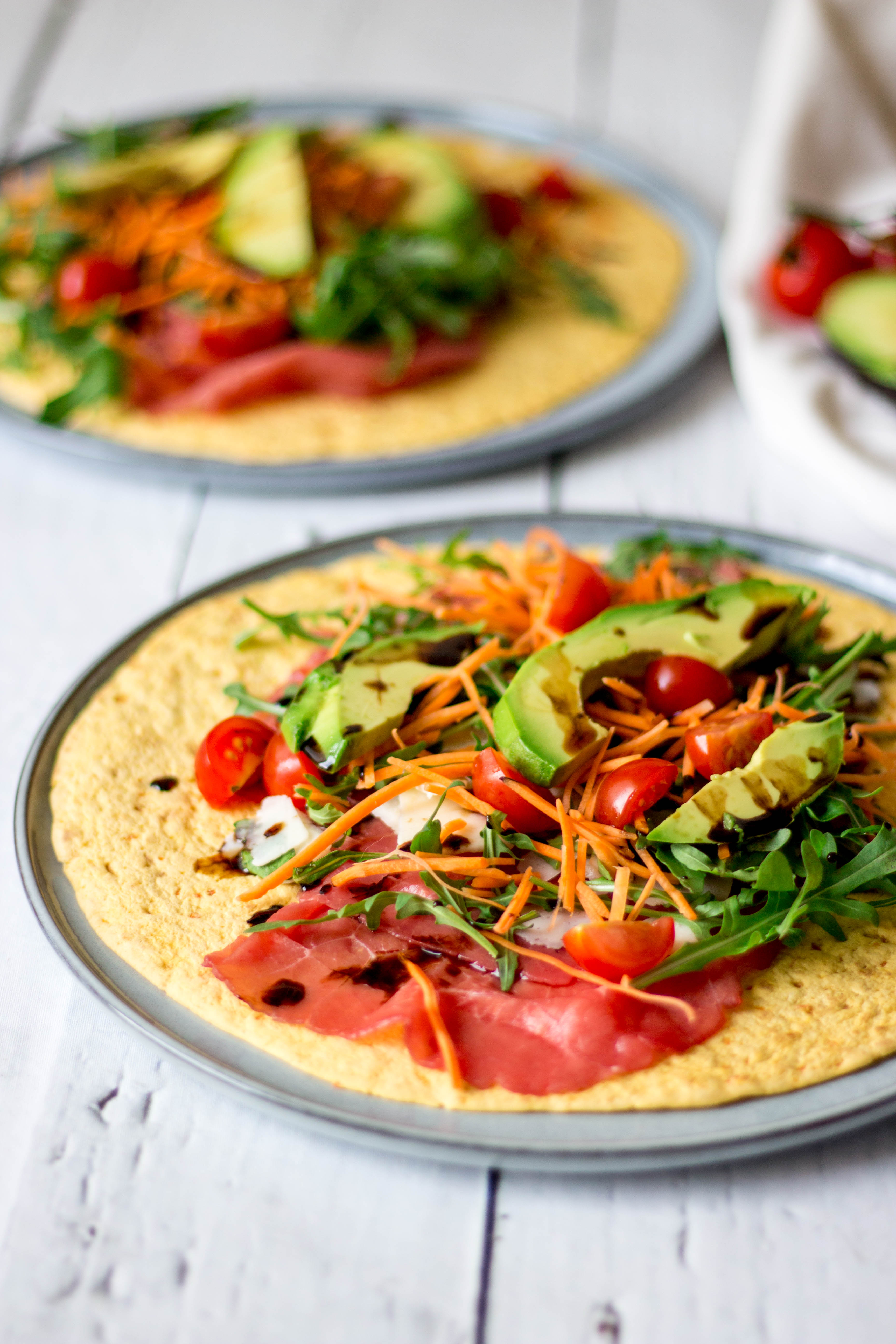 Groentewrap met rundercarpaccio